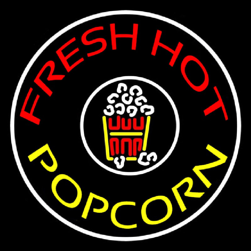 Red Fresh Hot Yellow Popcorn Neonreclame