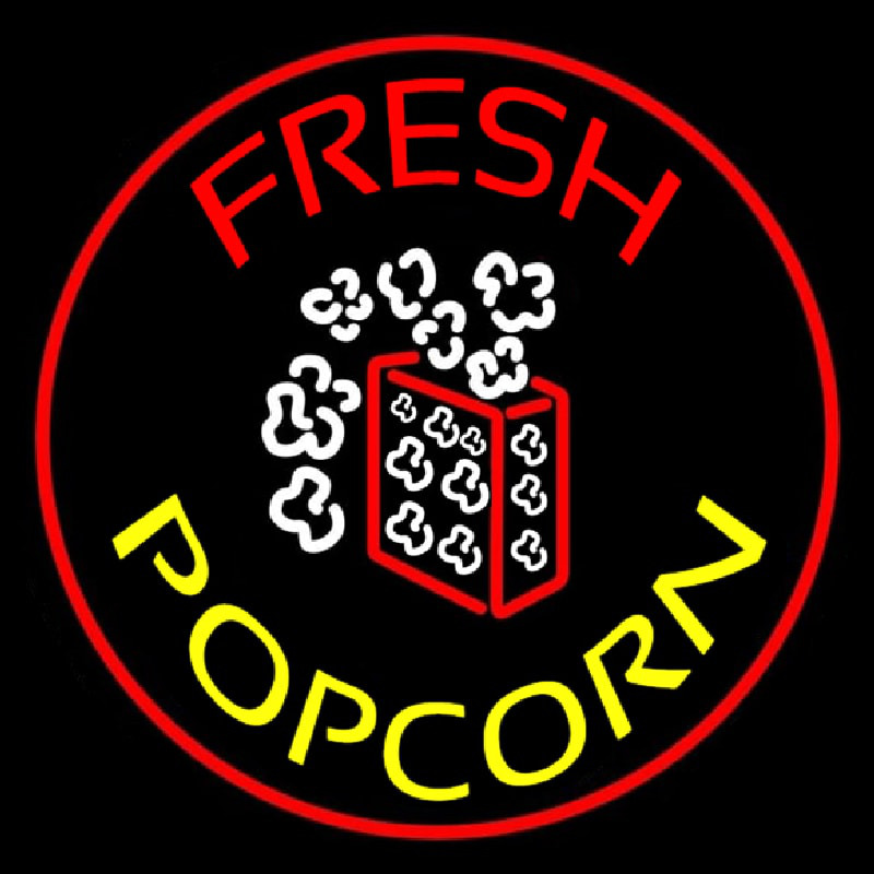 Red Fresh Yellow Popcorn Neonreclame