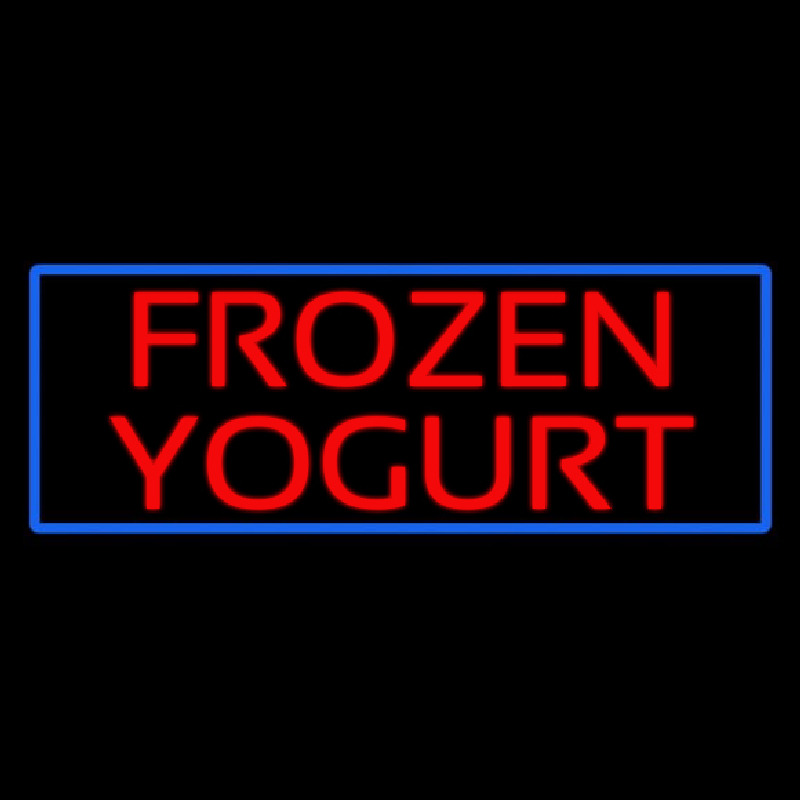 Red Frozen Yogurt With Blue Border Neonreclame