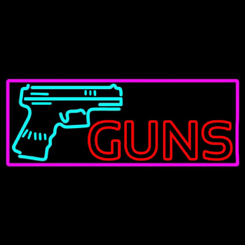 Red Gun Turquoise Logo Neonreclame