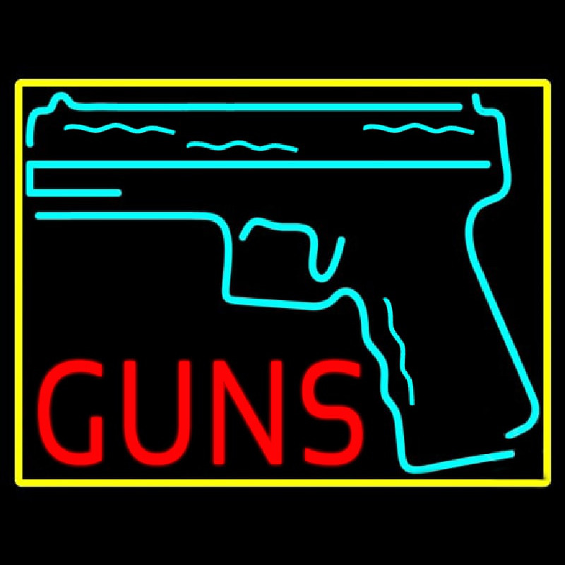 Red Gun Turquoise Logo Neonreclame