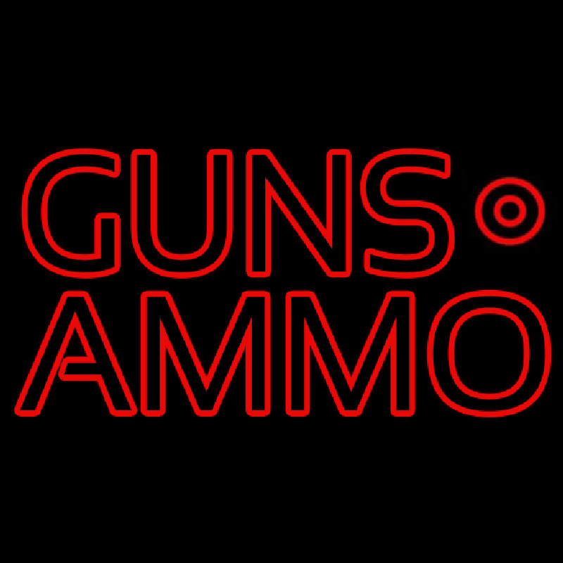 Red Guns Ammo Neonreclame