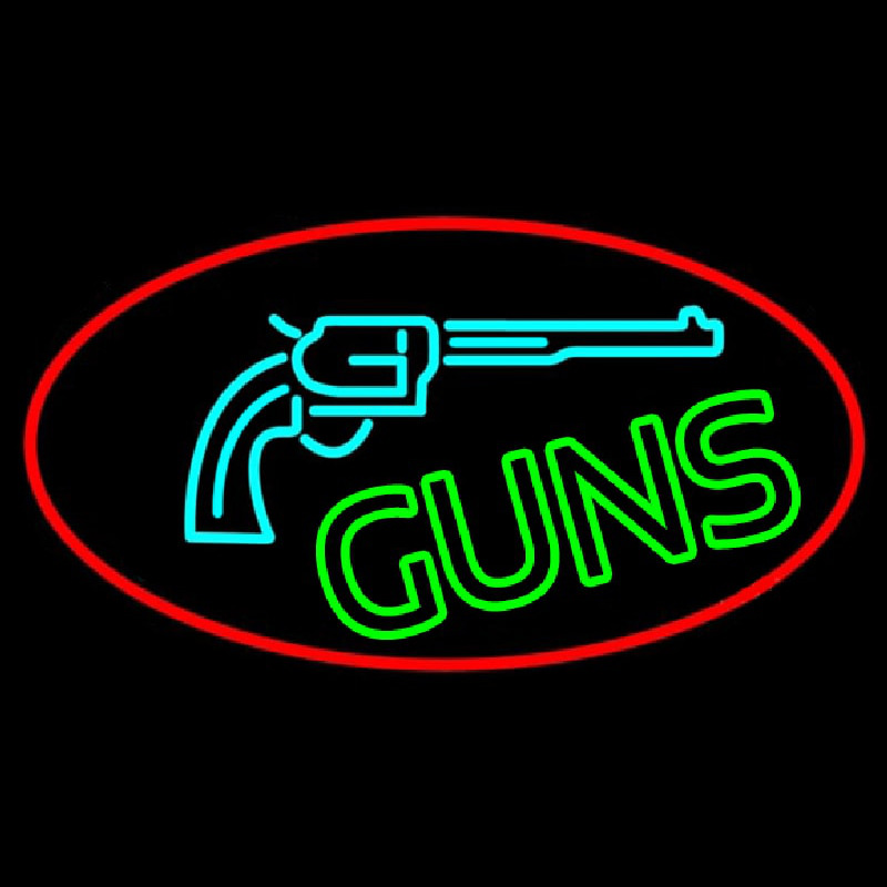 Red Guns Turquoise Logo Neonreclame