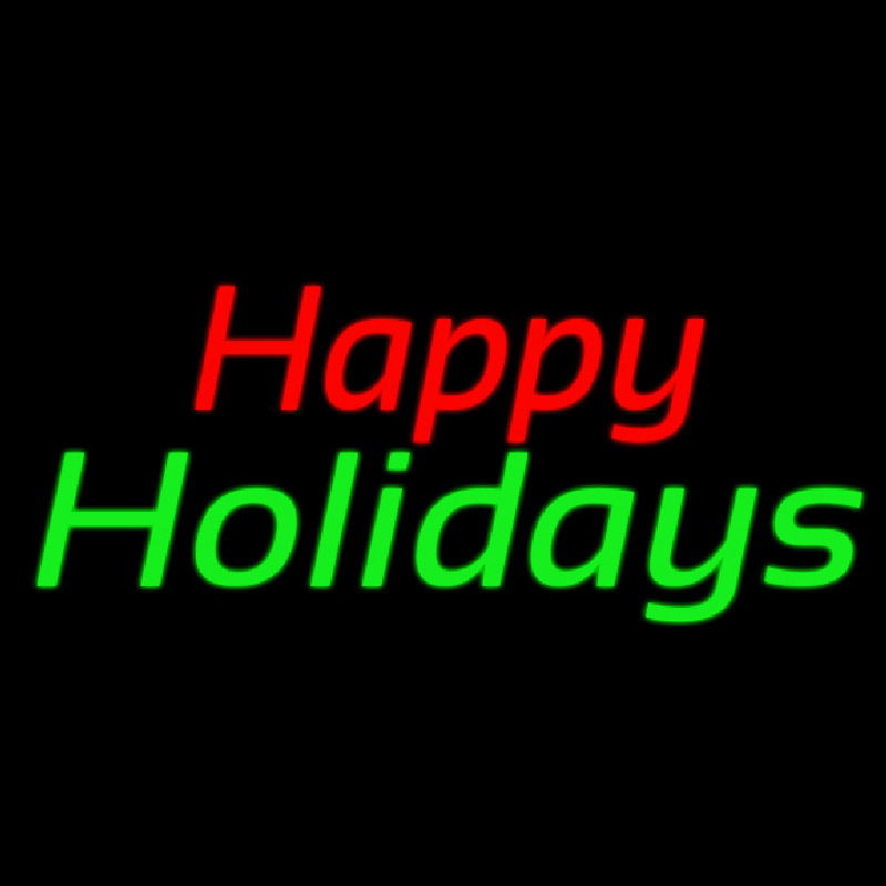 Red Happy Green Holidays Neonreclame