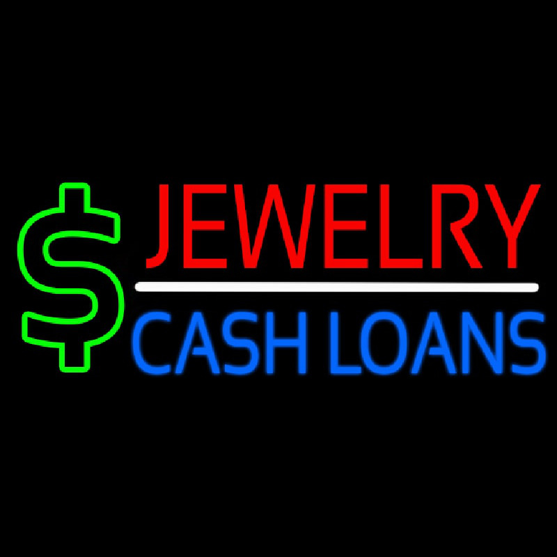 Red Jewelry Blue Cash Loans Neonreclame