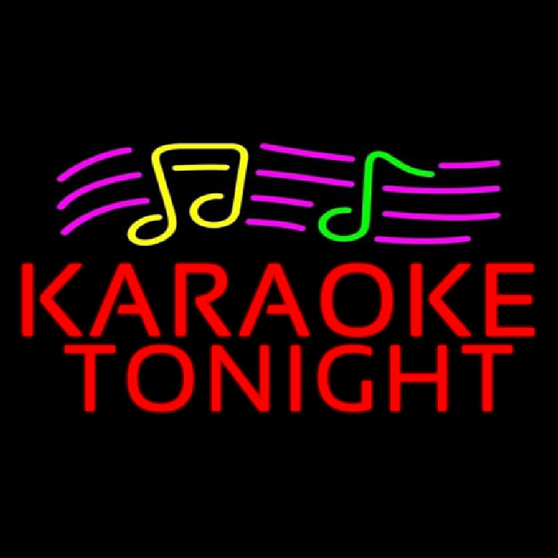 Red Karaoke Night Block Neonreclame