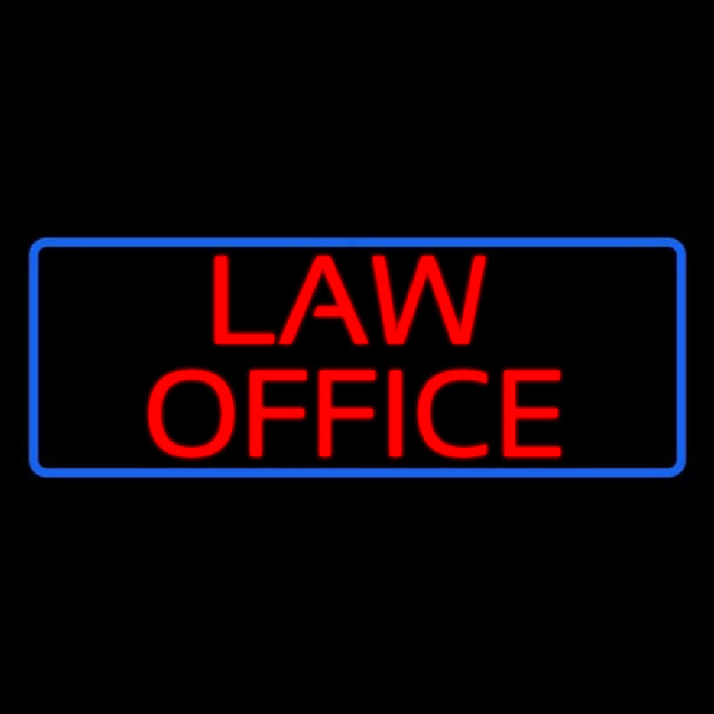 Red Law Office Blue Border Neonreclame