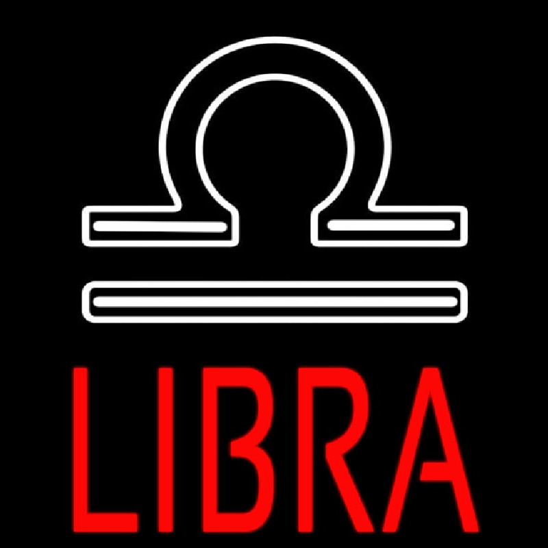 Red Libra Zodiac Neonreclame