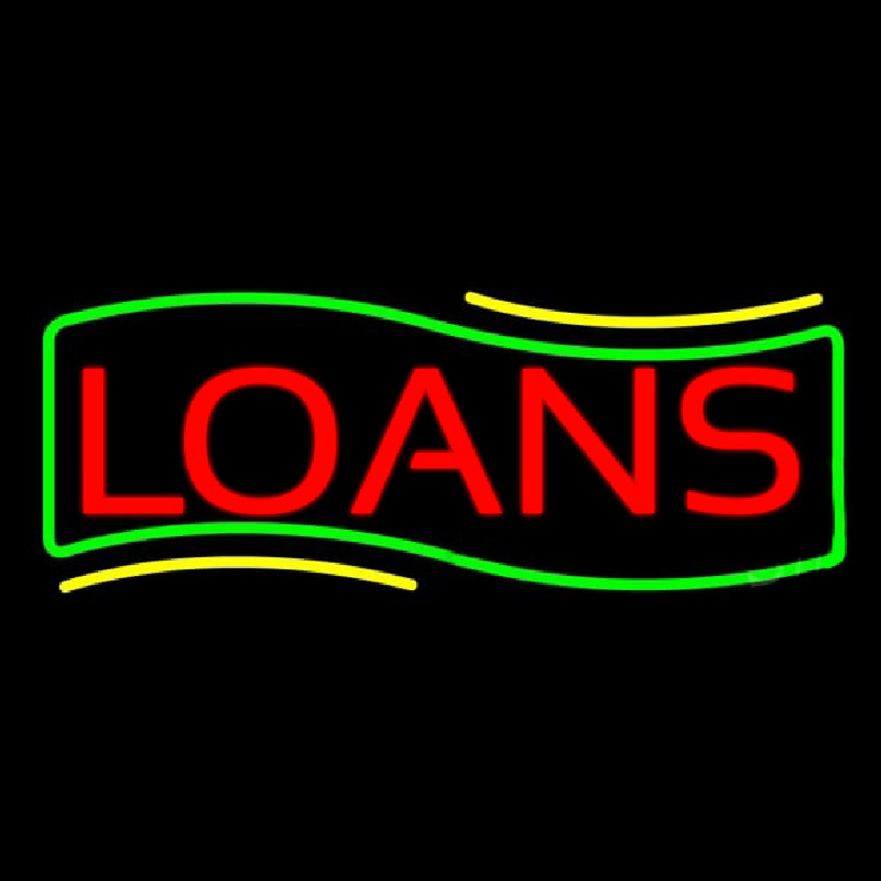 Red Loans Green Border Neonreclame