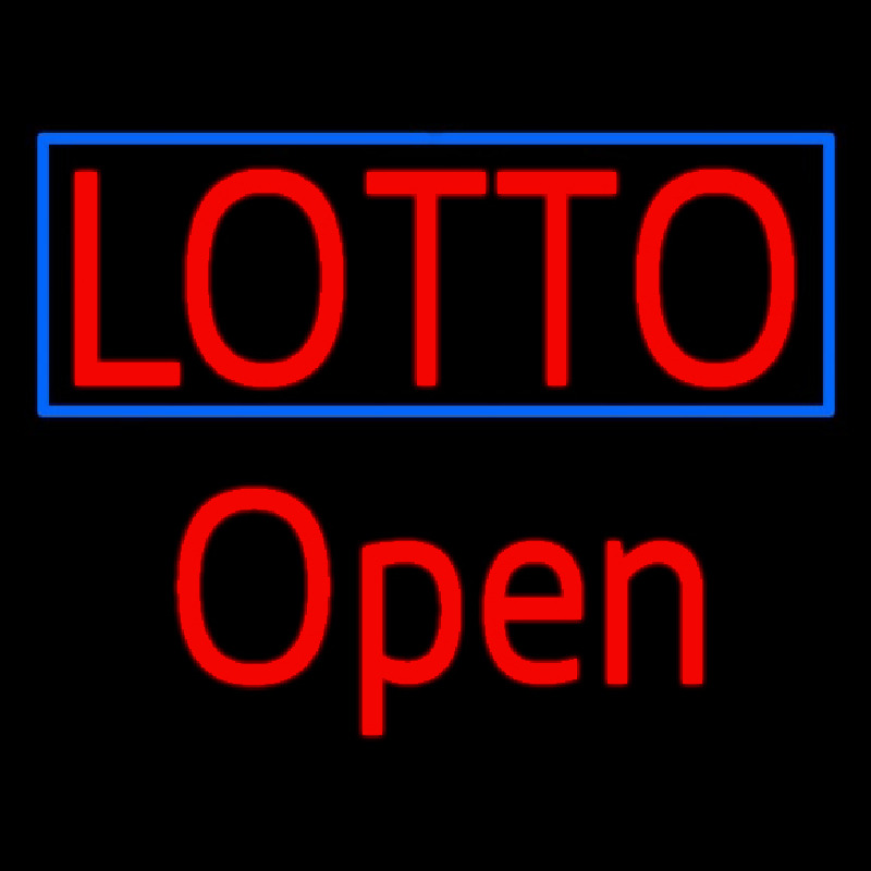 Red Lotto Blue Border Open Neonreclame
