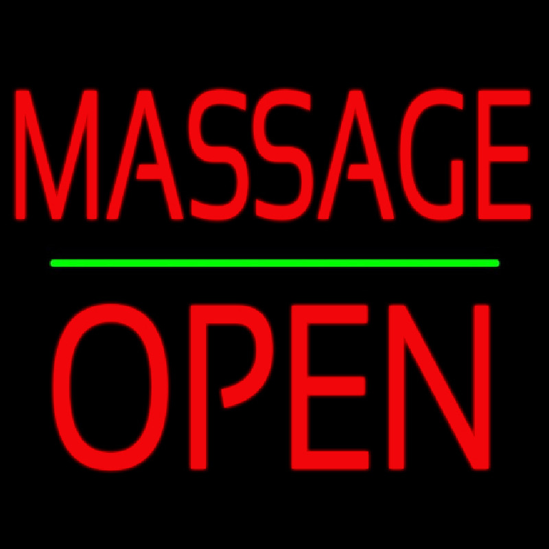 Red Massage Block Open Neonreclame