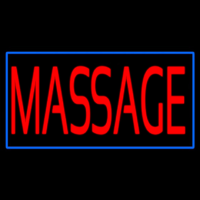 Red Massage Blue Border Neonreclame