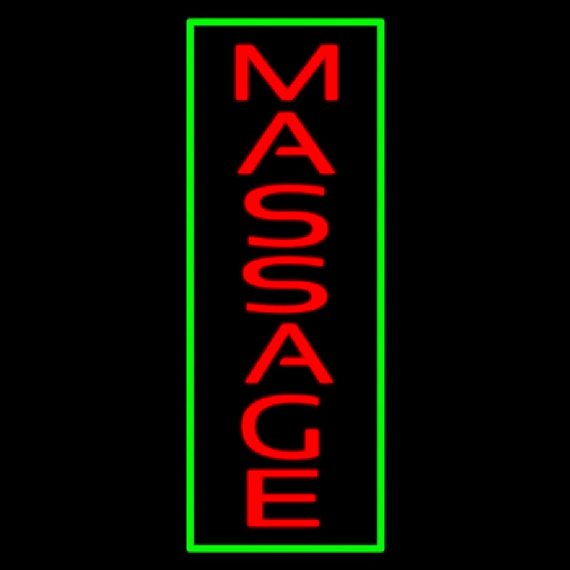 Red Massage Green Border Neonreclame