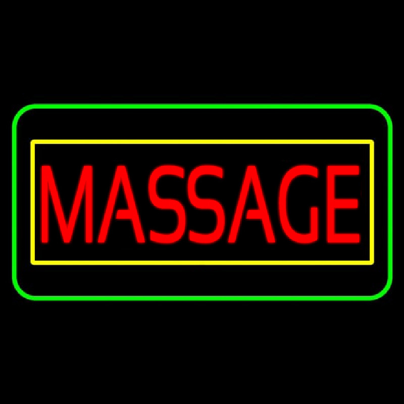 Red Massage Yellow Green Border Neonreclame
