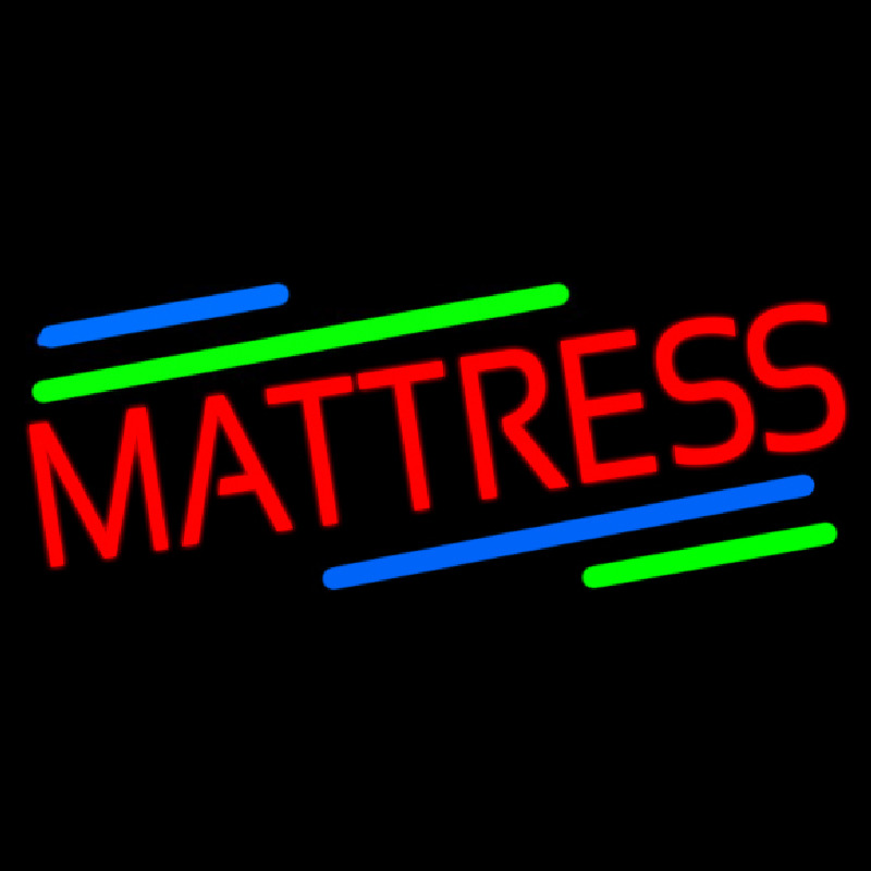 Red Mattress Green Blue Line Neonreclame