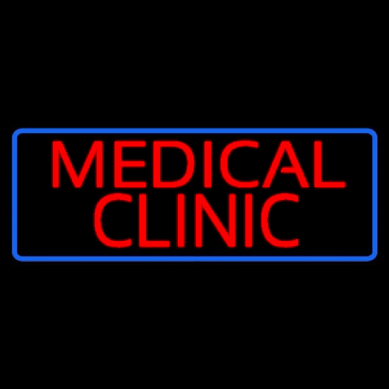 Red Medical Clinic Blue Border Neonreclame