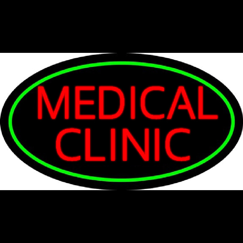 Red Medical Clinic Oval Green Neonreclame