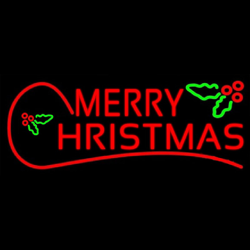 Red Merry Christmas Block Neonreclame