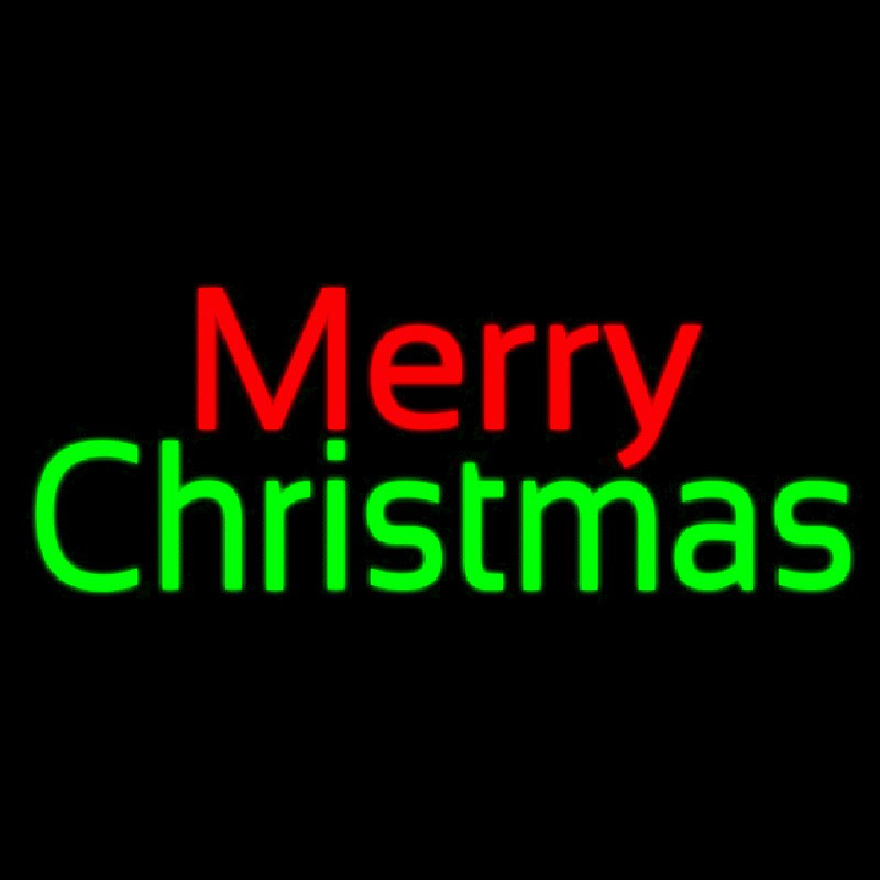 Red Merry Green Christmas Neonreclame