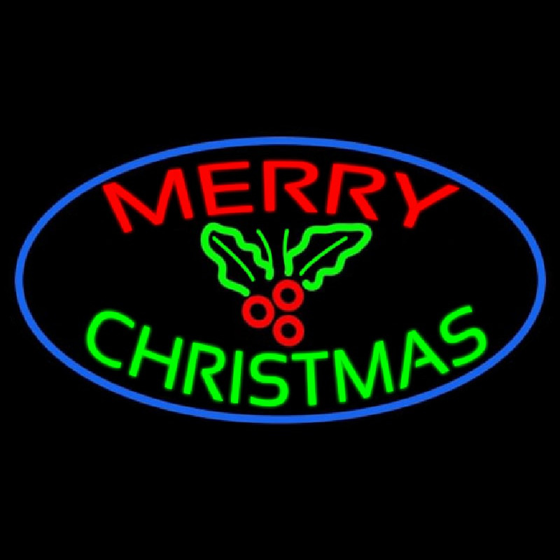 Red Merry Green Christmas Neonreclame
