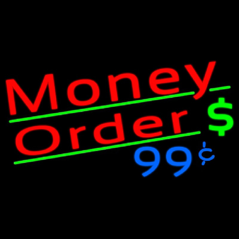 Red Money Order Dollar Logo Neonreclame