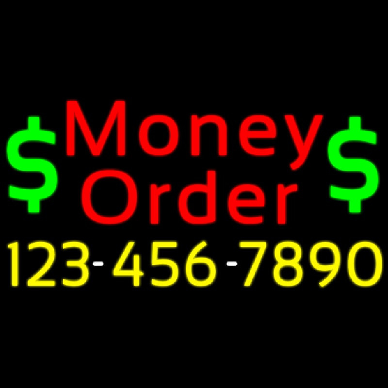 Red Money Order With Phone Number Neonreclame