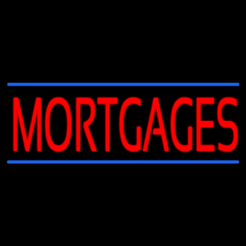 Red Mortgages Blue Lines Neonreclame