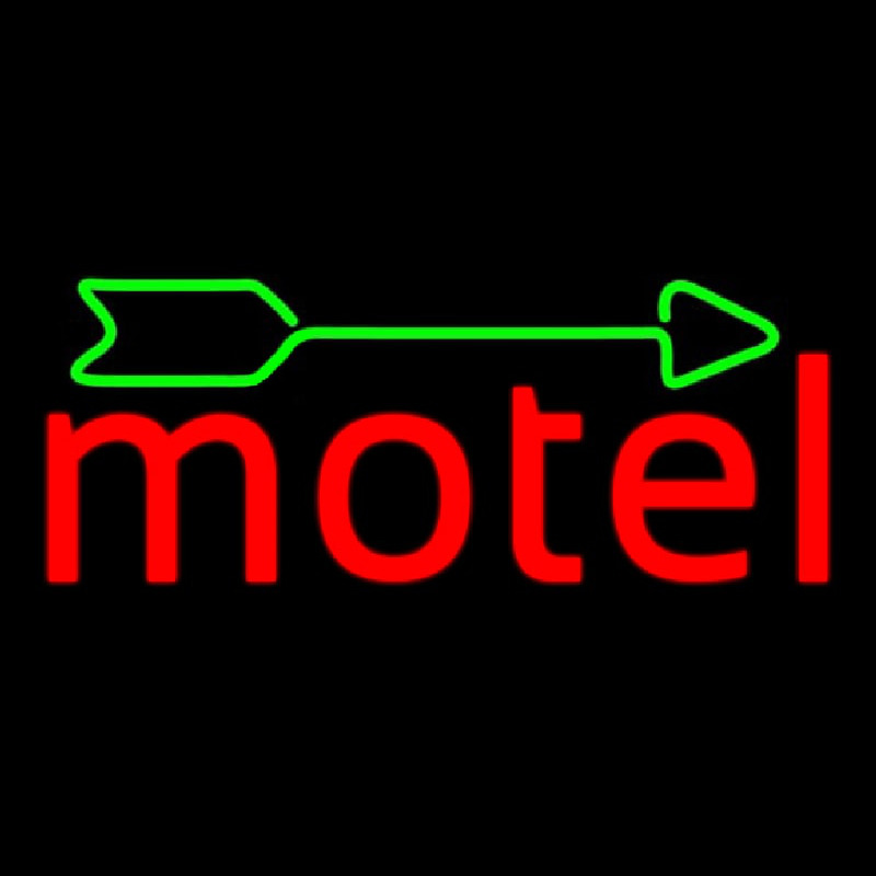 Red Motel With Green Arrow Neonreclame