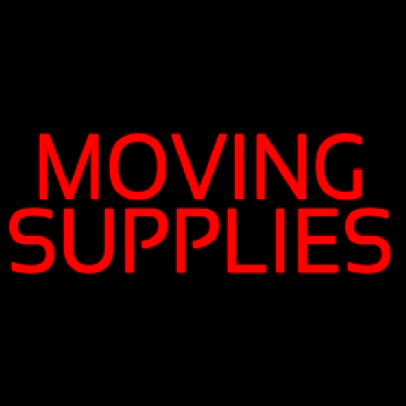 Red Moving Supplies Block Neonreclame