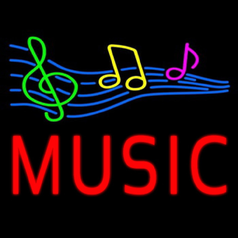 Red Music With Musical Notes Neonreclame