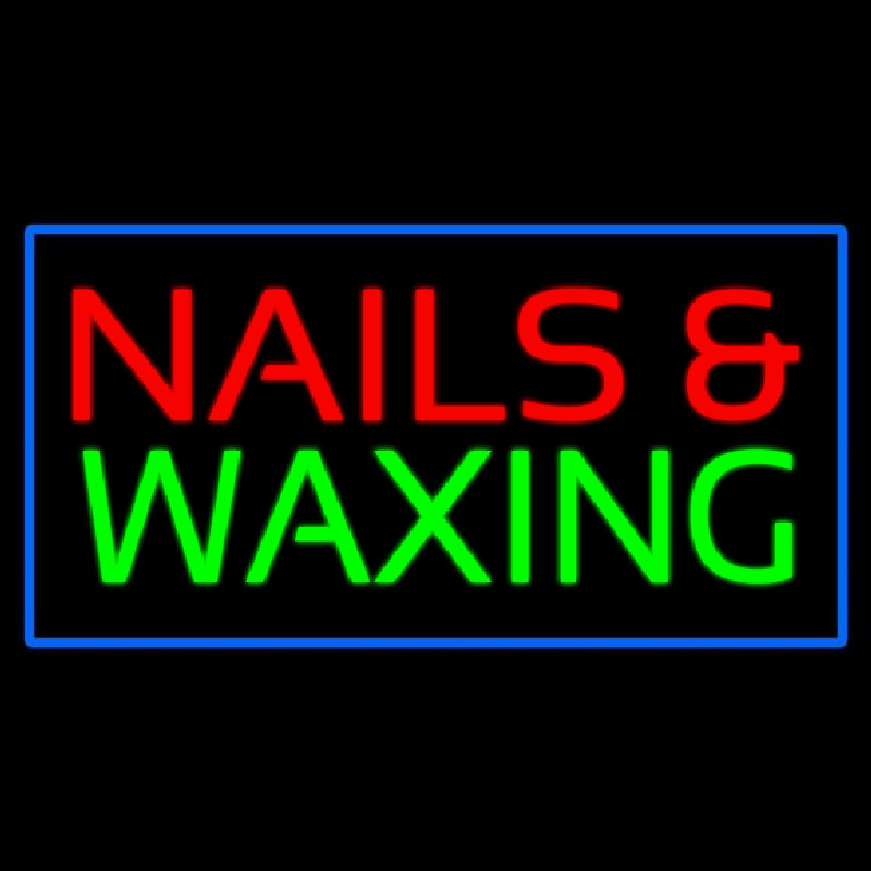 Red Nails And Wa ing Green With Blue Border Neonreclame