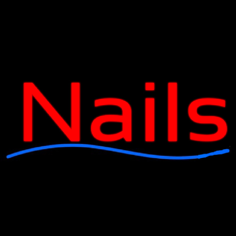 Red Nails Blue Waves Neonreclame