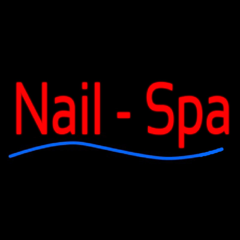 Red Nails Spa Blue Waves Neonreclame