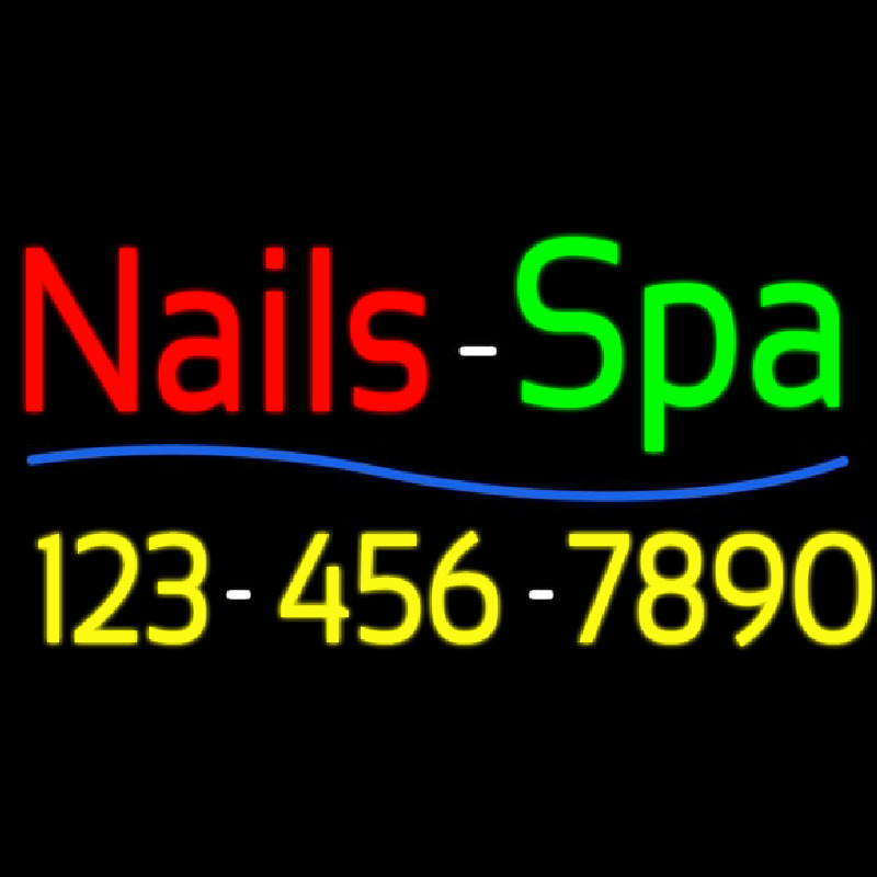 Red Nails Spa With Phone Number Neonreclame