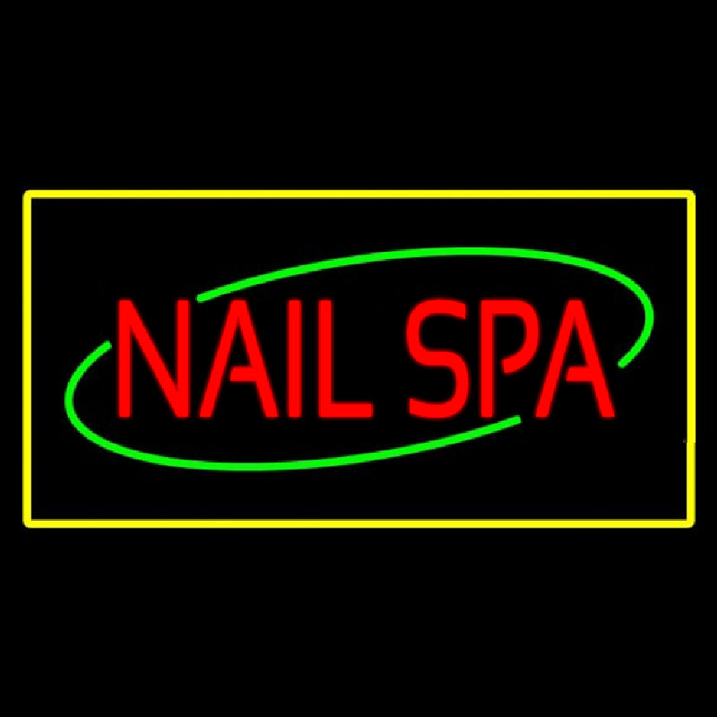 Red Nails Spa With Yellow Border Neonreclame