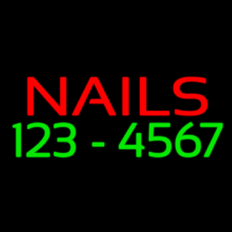 Red Nails With Phone Number Neonreclame