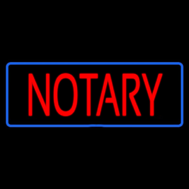 Red Notary Blue Border Neonreclame