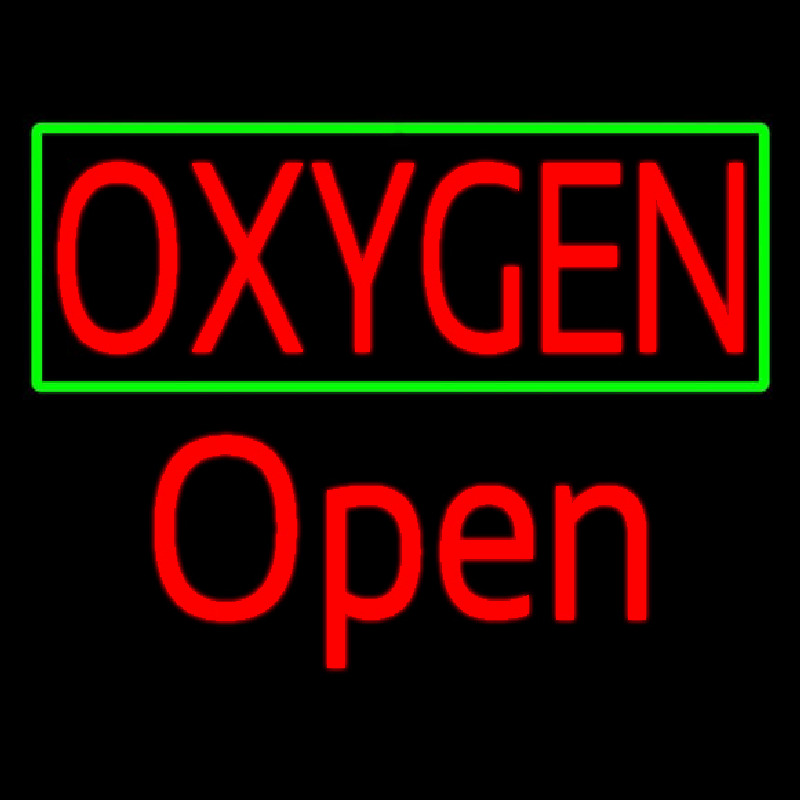 Red O ygen Green Open Neonreclame