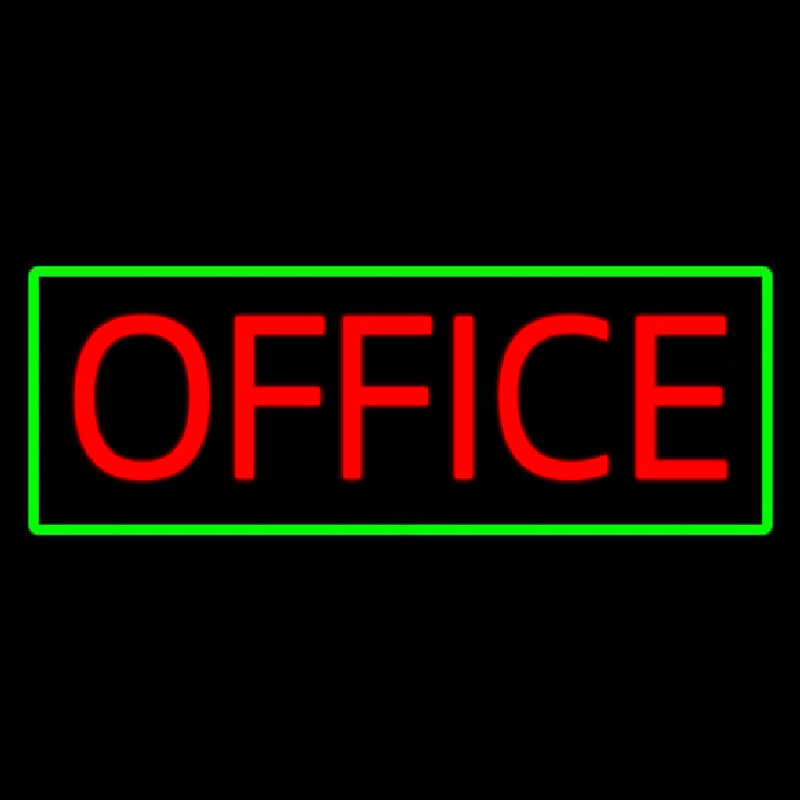 Red Office Green Border Neonreclame