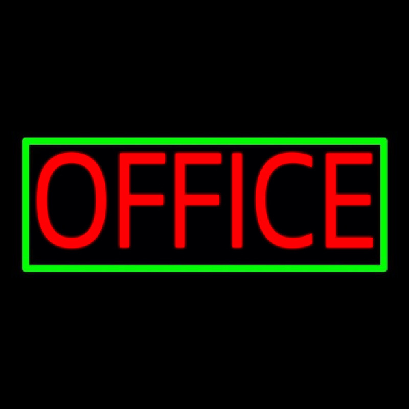 Red Office With Green Border Neonreclame