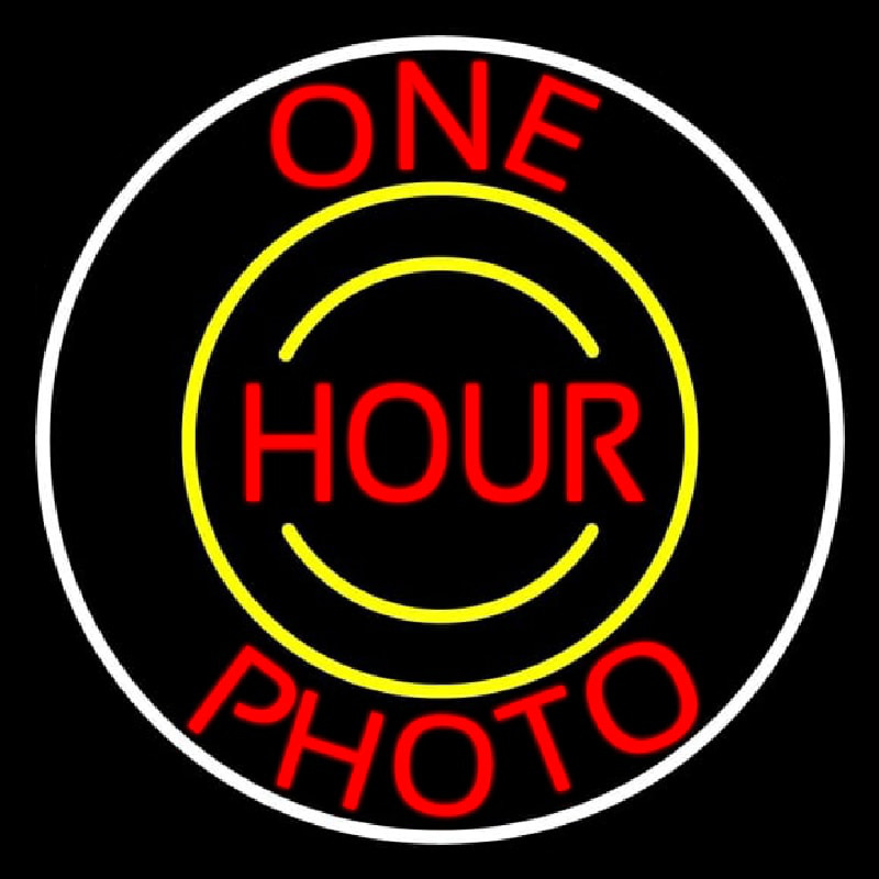 Red One Hour Photo 1 Neonreclame