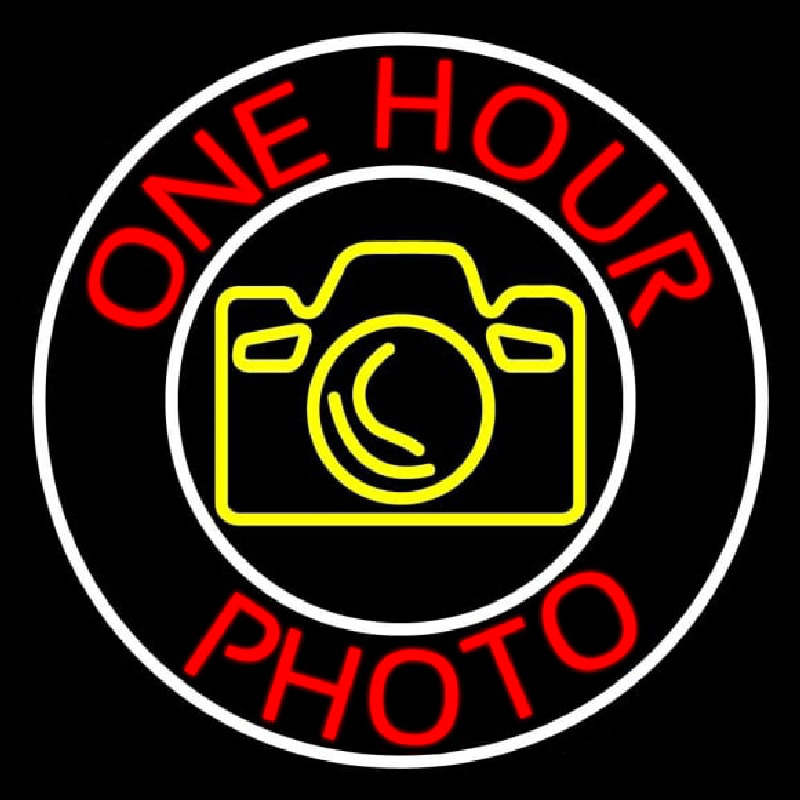 Red One Hour Photo Neonreclame