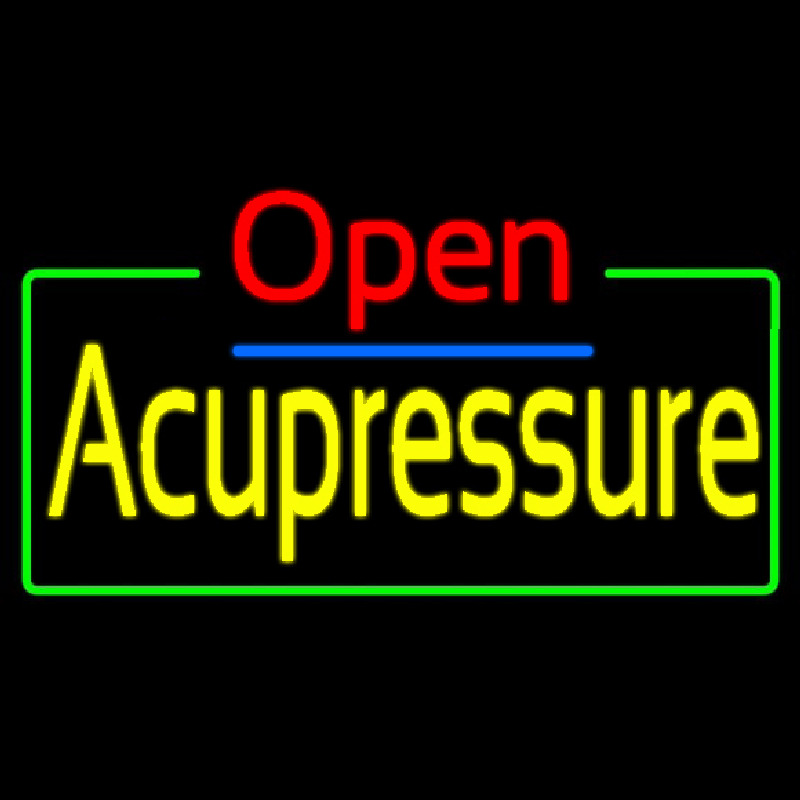 Red Open Acupuncture Blue Border Neonreclame