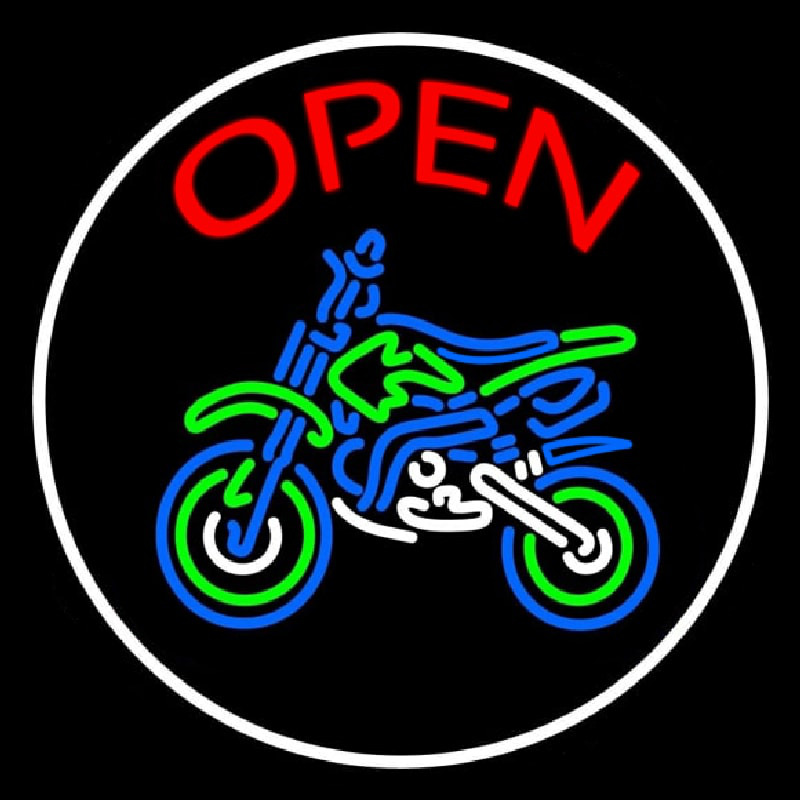 Red Open Bike Logo Neonreclame