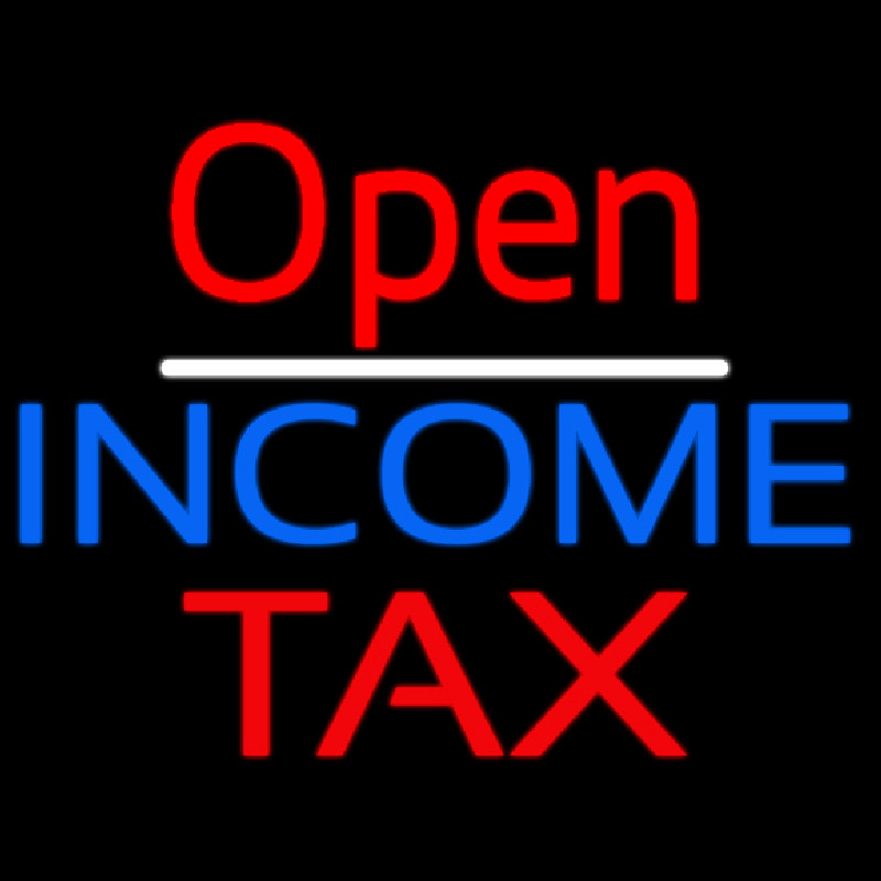 Red Open Blue Income Ta  Neonreclame