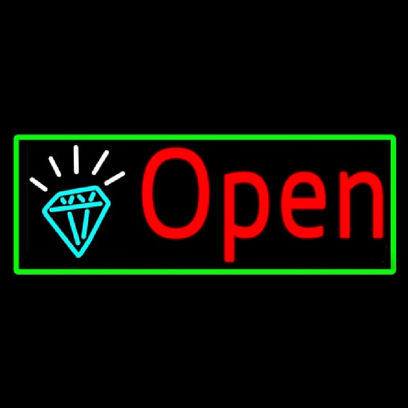 Red Open Diamond Neonreclame