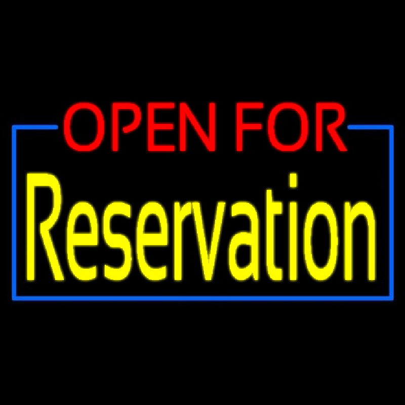 Red Open For Yellow Reservation Neonreclame