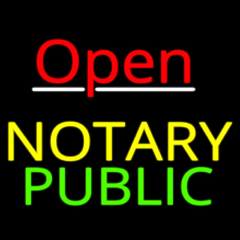 Red Open Notary Public Neonreclame