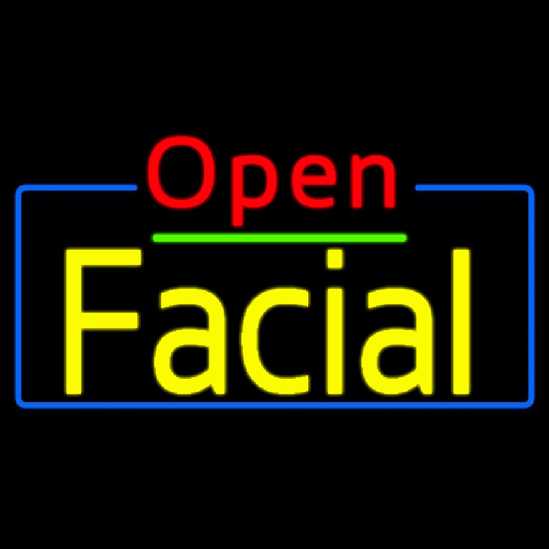 Red Open Yellow Facial Neonreclame
