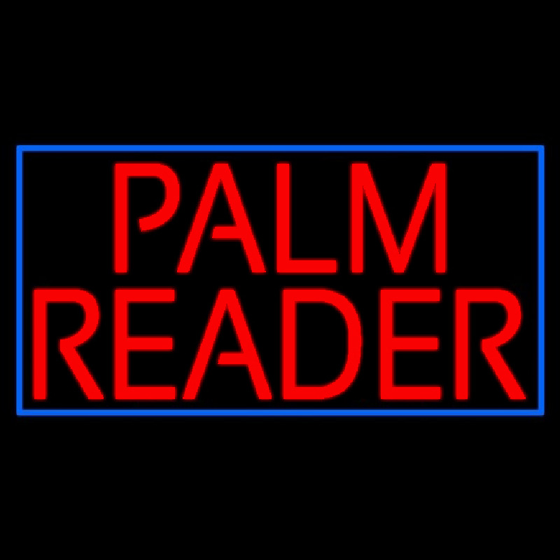 Red Palm Reader Block Blue Border Neonreclame